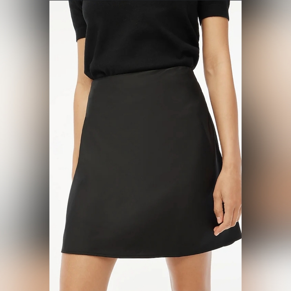 J. Crew Black Slip Mini Skirt, Size S